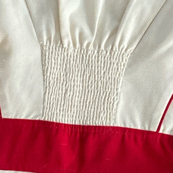 FLOREAT ANTHROPOLOGIE Coral Way Creamy Red Embroidered Floral Midi A Line Dress - Picture 4 of 11